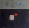 THE NIGHT HAS BEG 2021 tecnica mista su tela 80x80 cm