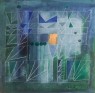 L'ERBA SI PIEGA 2022 tecnica mista su tela 50x50 cm