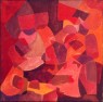 COLLOQUIO A TRE  1971  cm 80x80 olio e acrilico su tela Collezione privata Mario Bolognani, Italia